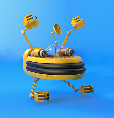 Robot in Physical Render #1 3d design lowpoly render