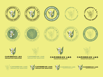 Caribbean Lawn & Garden Irrigation Services Logo badge brand branding design floral flower freelance graphic graphic design icon illustration lawn logo mikemerrilldesign stamp type typography wordmark