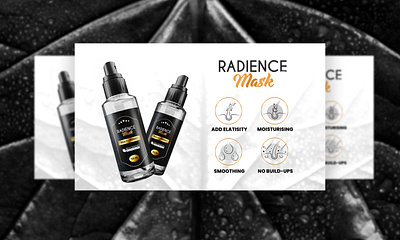 Radience Mask Packaging Design and Infographics infographic design organic product packaging design