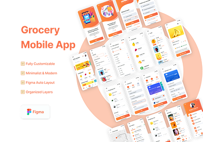 Grocery Mobile App app branding design illustration logo typography ui userinterface vector website