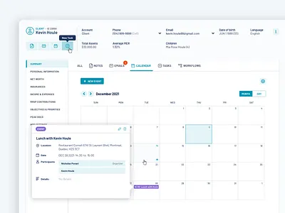 Calendar CRM calendar crm dashboard ui ui design uiux