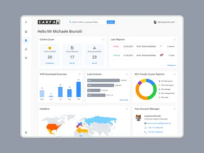Dashboard Exploration for CARFAX car car history carfax clean ui dashboard interface ui ux