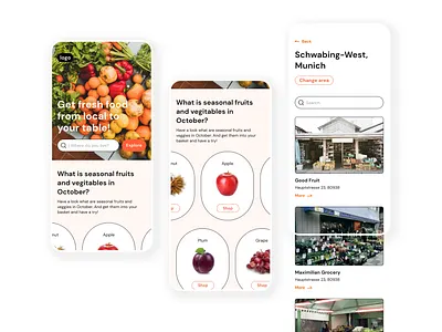 Local Grocery Shopping grocery mobile shopping ui ux