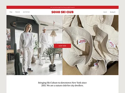 Soho Ski Club branding clean desktop e commerce ecommerce fashion graphic design landing page minimal mobile responsive skiing soho ski club ssk ui uiux ux webshop website