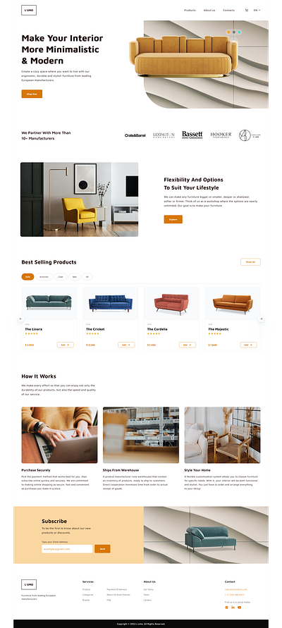 L'UMO | Furniture Store | Ux-Ui Design adobe photoshop branding design ecommerce figma graphic design illustrations landing page logo mobile app design redesign ui ui ux user experience user interface ux web web design website design wordpress