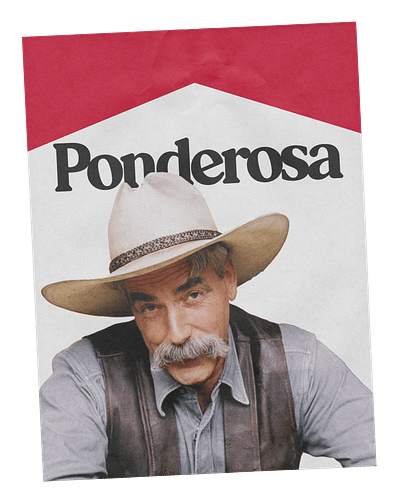 ponder_cow black cowboy cowboy hat marlboro red sam elliott texture