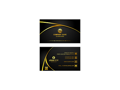 Black & Golden Business Card branding design graphic design illustration logo ui ux vector