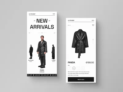 UY Studio // Fashion Mobile Concept black branding contemporary fashion fashion concept fashion design graphic design minimalist mobile apps mobile versions redesign simple typography ui uiux unique user experience user interface webdesign white