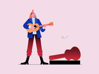 Dribble Pheob Busking 06 adobeillustrator art digitalart flatart flatdesign illustration illustrator vector vectorart vectorillustration