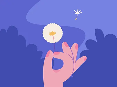 Dandelion illustration adobe illustrator dandelion flat illustration illustration vector graphics