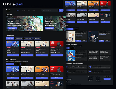 Top Up Games games landing page ui website