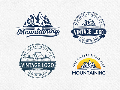 Mountain Hilling Retro Vintage Logo adventure badge beach branding camping classic design graphic design hill hilling illustration logo logo design mountain retro sea beach stamp unique vector vintage
