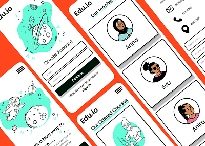 Edu.io Application (An Educational Application) app application design education figma login teacher ui ux