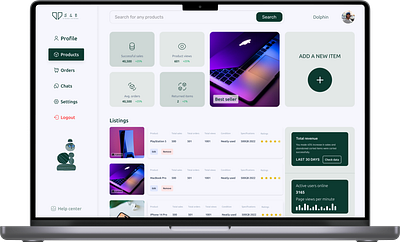 Products dashboard design ui