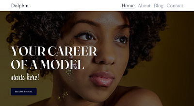 Landing page for a modelling agency. design ui