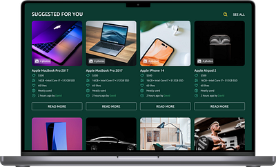 Suggested sections for an e-commerce store. design ui