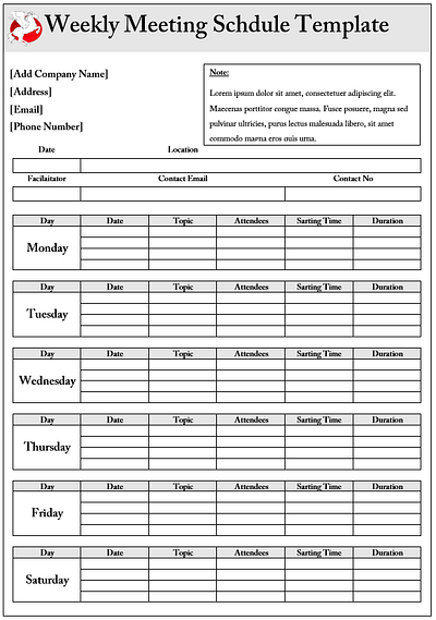 Weekly Meeting Schedule Template Word design editable templates free templates graphic design meeting schedule meeting schedule template printable template printable templates template templates