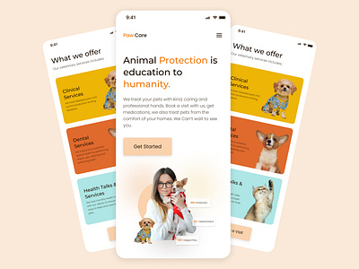Mobile Design for Paw Care 🐾🐾 dailyui dailyux design tech ui uidesign ux