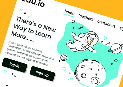 Edu.io website (educational website) black button design education figma teacher ui ux website