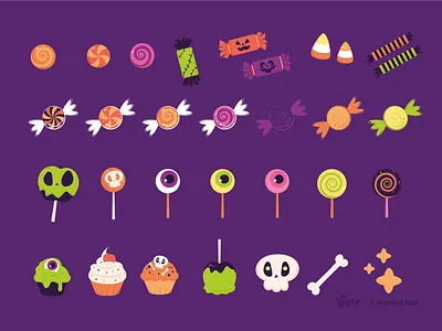 Spooky Treats candy flat illustration halloween halloween illustration illustration vector artwork