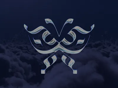 Silverfly 3d butterfly chrome fly graphic design render silver sky