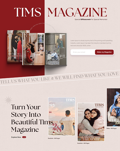 Magazine Landing Page banner graphic design luxury magazine ui website