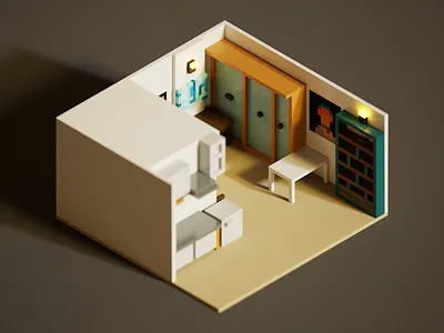 My Little House in Milano low poly arts lowpoly magicavoxel pixel arts voxel