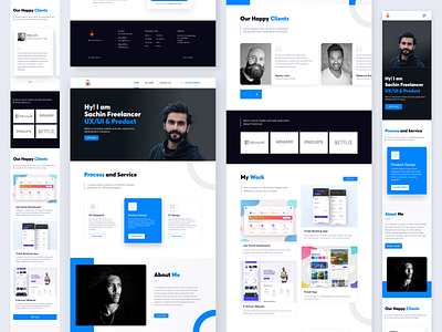 Designer's Website Design design designer dribbble footer freelance freelance designer marketing page mywork portfolio resume testimonials ui ux web website