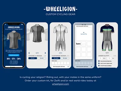 #DAILYUI - Day 31, 33 & 36 | WHEELIGION bicycle clothing custom cycling cyclist dailyui deal fashion gear order shop ui upload webshop zwift