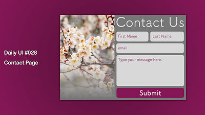 Daily UI 28 - Contact Page contact dailyui