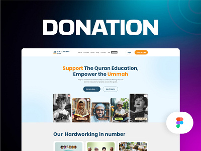 Donation Raising page customer journey design donation website elearning website illustration islamic learning website trending website design