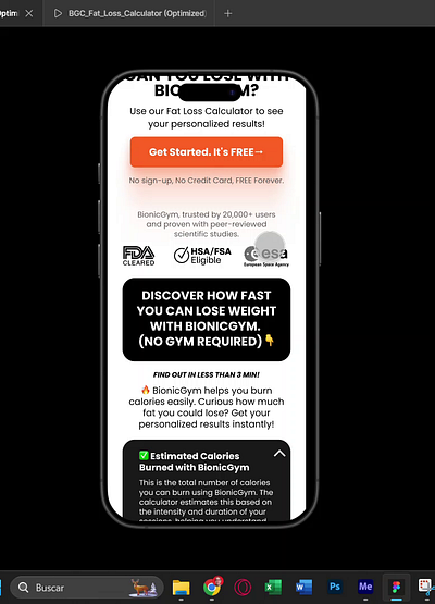 BionicGym Calculator Prototype in Figma- UI / UX calculator figma fitness graphic design lead generation mobile ui ux weightloss