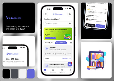 Mobile UI - EduAccess branding elearning logo mobile app ui ux