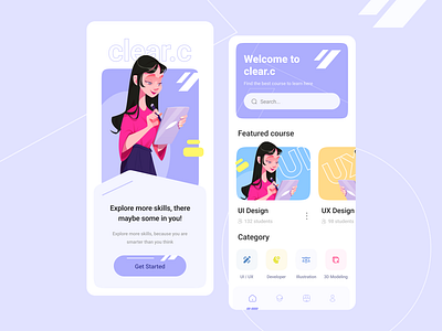 Online Course App app app design application course design illustration learn mobile online ui uiux user expereince userinterface ux webdesign