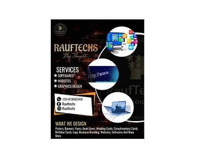 RaufTechs Ad Flayer branding design graphic design illustration logo vector