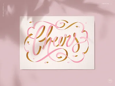 Cheers colors illustration illustrator lettering ribbon lettering vector