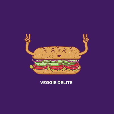 Veggie Delite 3d animation app art branding design flat graphic design icon illustration illustrator logo minimal motion graphics typography ui ux vector web website