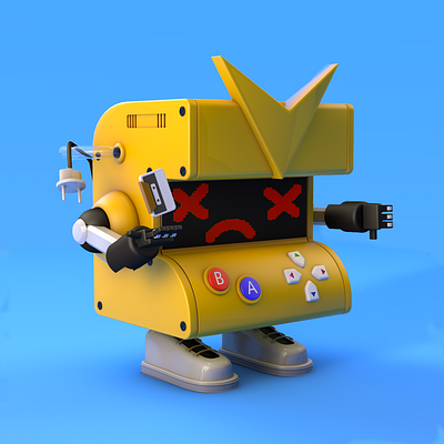 Robot in Physical Render #4 3d design lowpoly render