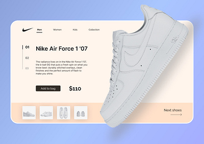 Shoot Shoes nike air force catalog design figma nike shoot ui ux