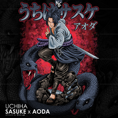 Uchiha Sasuke X Aoda anime aoda apparel character clothing fanart illustration japanese manga naruto naruto art naruto shippunden naruto uzumaki nft nft artist sasuke sasuke art sasuke uchiha snake uchiha sasuke