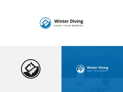 Winter Diving Logo Design brand identity brand mark branding creative dive logo logo inspirations logo mark logo symbol minimal modern sign symbol tour vector winter
