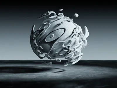 Stylized alien element 3d animation branding design graphic design motion graphics