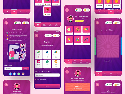 Make Money Rewards App Ui app ui branding design earning app ui logo make money app ui rewards app ui ui ui design ui ux