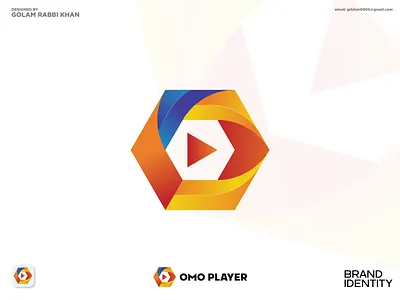 Omo Player app logo branding creative creative designer creative logo design graphic design grkhan0905 icon logo modern logo modern video player music logo music player player portfolio vector video video player