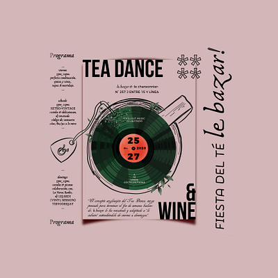 Le Tea dance branding collage design graphic design logo motion graphics
