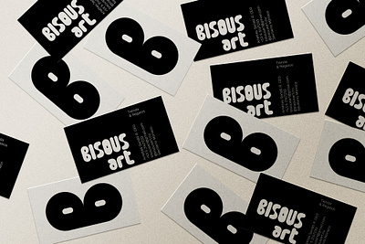 Bisous art branding card design graphic design logo