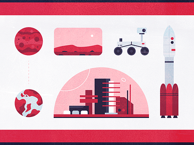 Spacestuff adventure cute illustration mars space