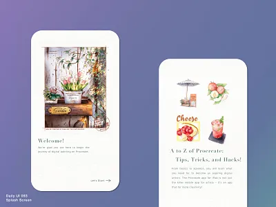 Daily UI 093 • Splash Screen 093 daily ui challenge daily100challenge dailyui dailyui093 dailyuichallenge drawing app mobile app mobile interface mobile ui procreate learning sketch splash screen ui uiux