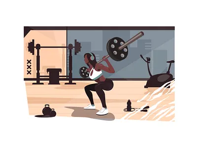 GYM flat illustration illustrator minimal vector