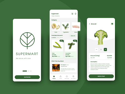 Mart Online App fruit home mart mobile ui ux vegetable